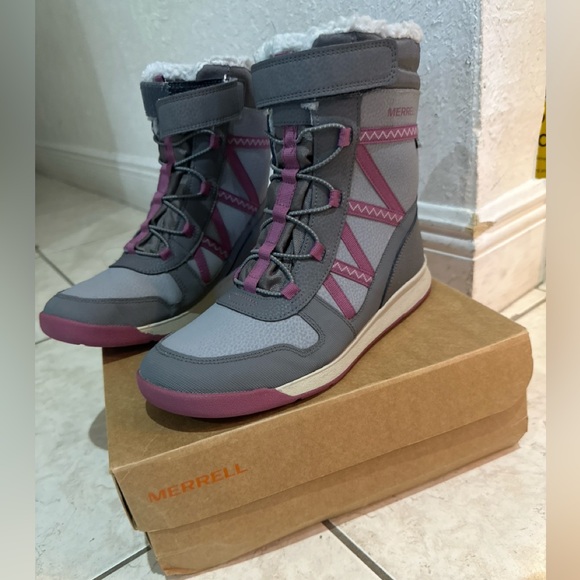Merrell Snow Crush 2.0 Waterproof Winter Boots Girls Size 6 - Picture 1 of 5